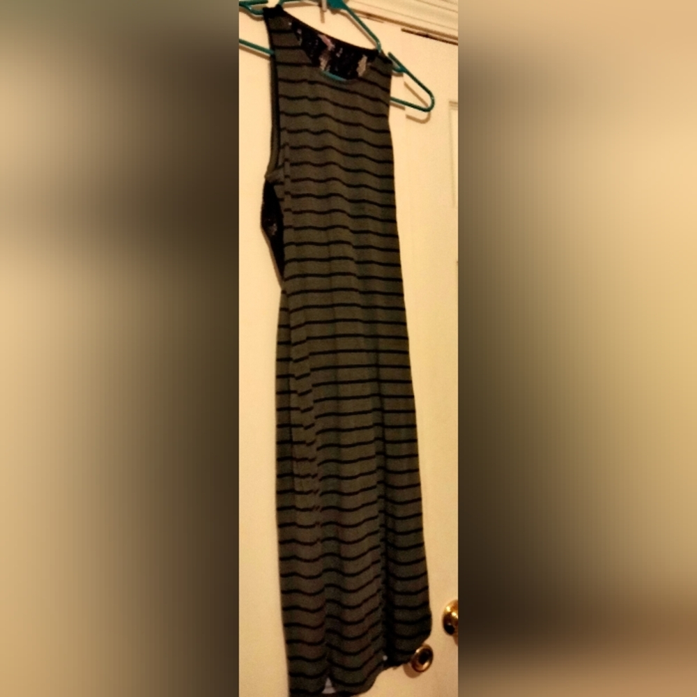 Bongo Dress Women M Green & Black Fairycore Academia Lace Casual Spring Summer